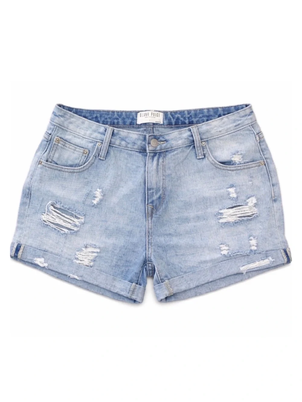 Blank Paige High Rise Boyfriend Denim Shorts Distressed Cuffed Size L